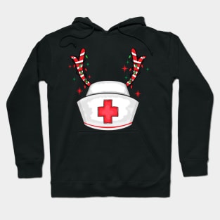 Christmas Nurse Hat Reindeer Hoodie